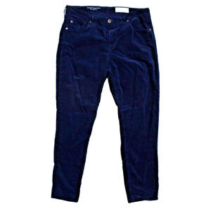 AG Jeans x Anthropologie The Stevie Womens 31 P Blue Velvet Ankle Straight Leg